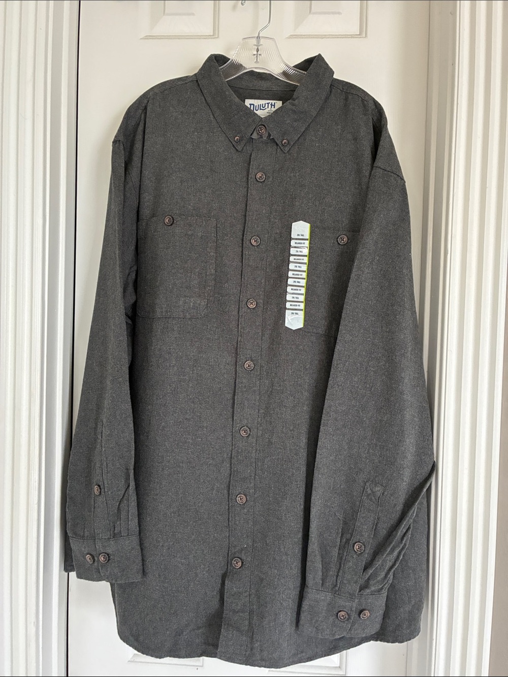 Duluth Men's Long Sleeve Button-Down Shirt - Charcoal Gray